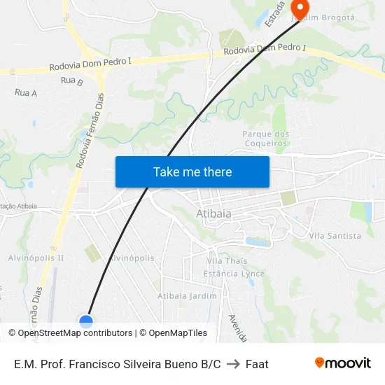 E.M. Prof. Francisco Silveira Bueno B/C to Faat map