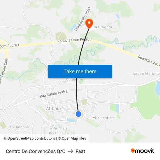 Centro De Convenções B/C to Faat map