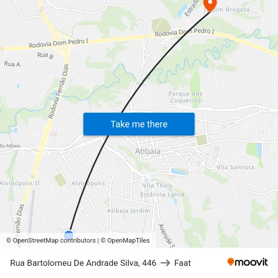 Rua Bartolomeu De Andrade Silva, 446 to Faat map