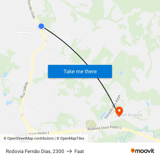 Rodovia Fernão Dias, 2300 to Faat map