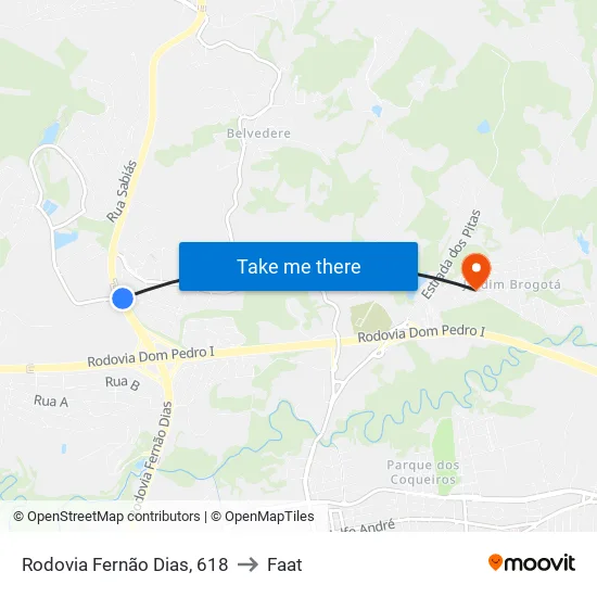 Rodovia Fernão Dias, 618 to Faat map