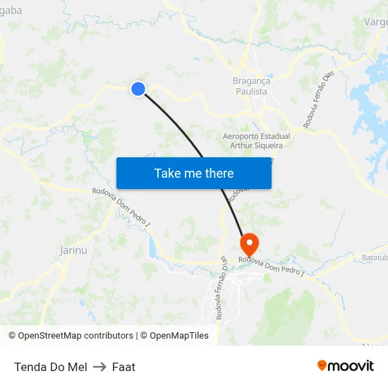 Tenda Do Mel to Faat map