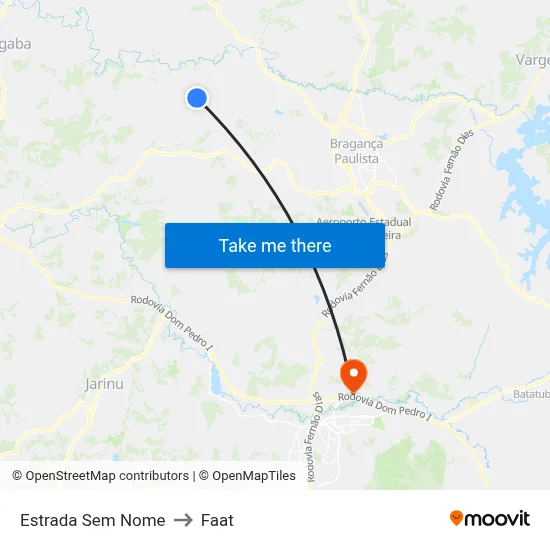 Estrada Sem Nome to Faat map