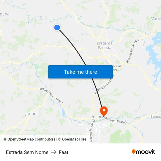 Estrada Sem Nome to Faat map