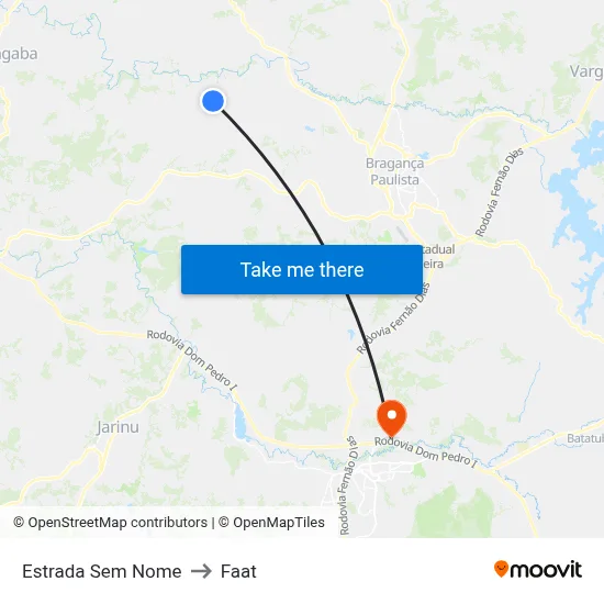 Estrada Sem Nome to Faat map