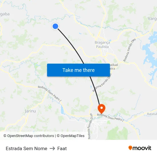 Estrada Sem Nome to Faat map