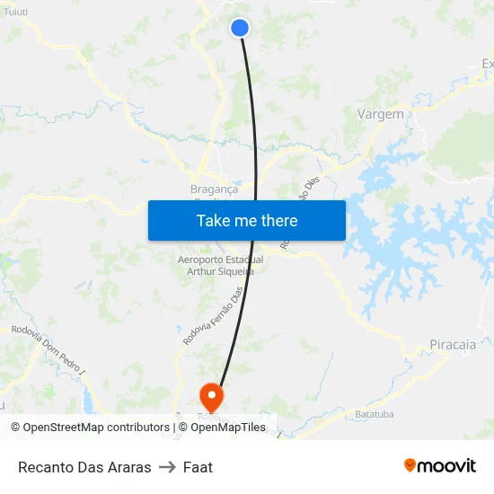 Recanto Das Araras to Faat map