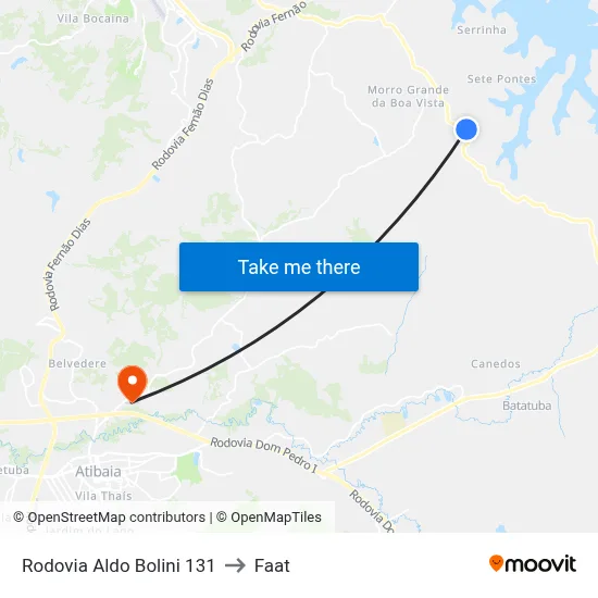 Rodovia Aldo Bolini 131 to Faat map