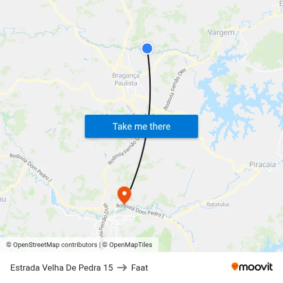 Estrada Velha De Pedra 15 to Faat map