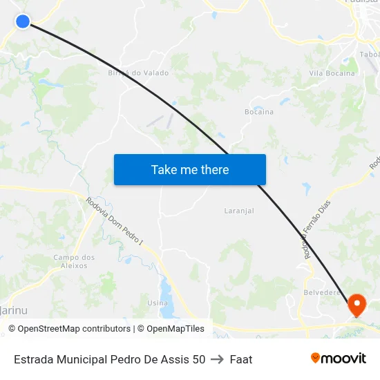 Estrada Municipal Pedro De Assis 50 to Faat map