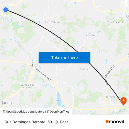 Rua Domingos Bernardi 50 to Faat map