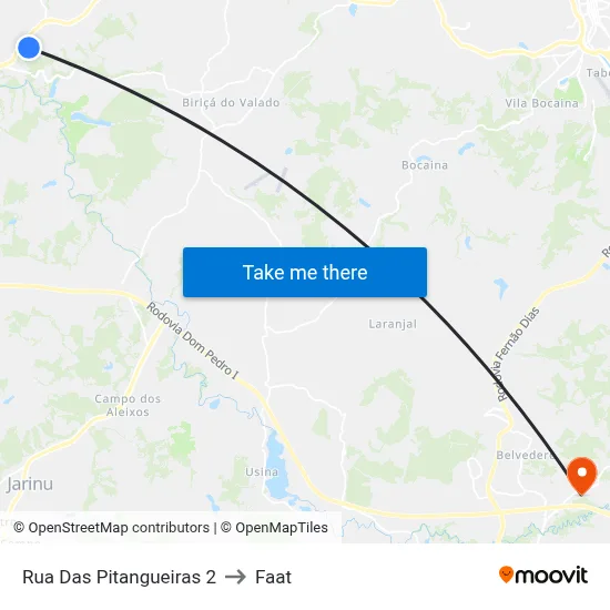 Rua Das Pitangueiras 2 to Faat map