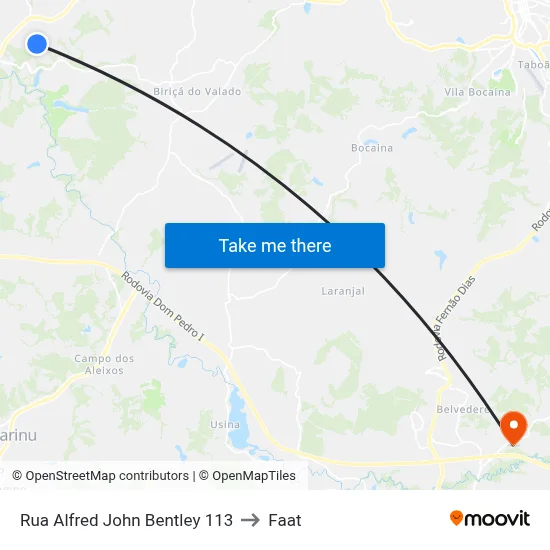 Rua Alfred John Bentley 113 to Faat map