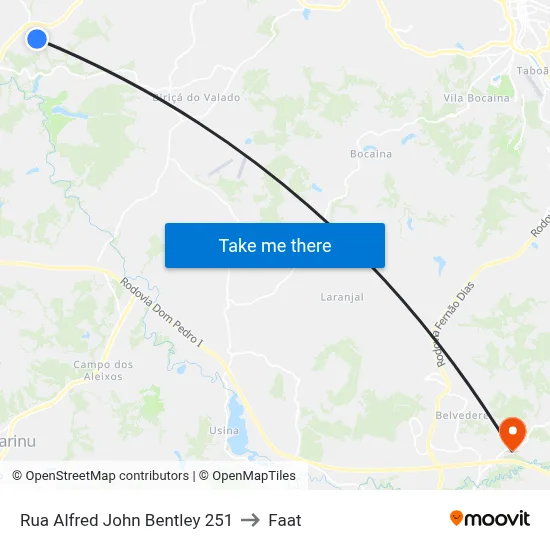 Rua Alfred John Bentley 251 to Faat map