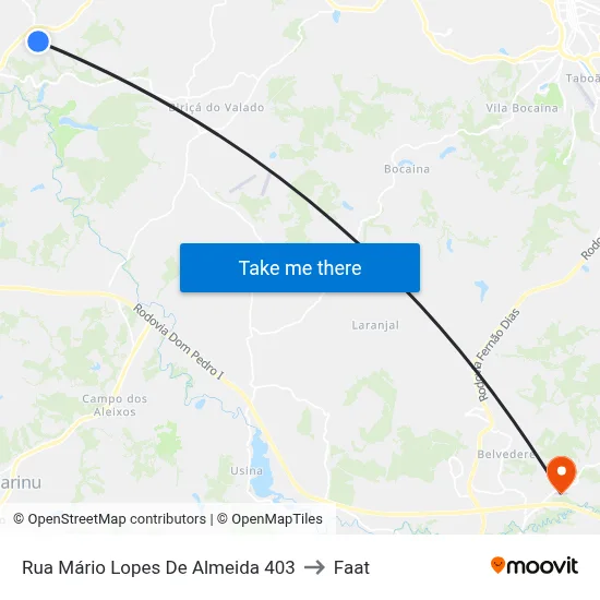 Rua Mário Lopes De Almeida 403 to Faat map
