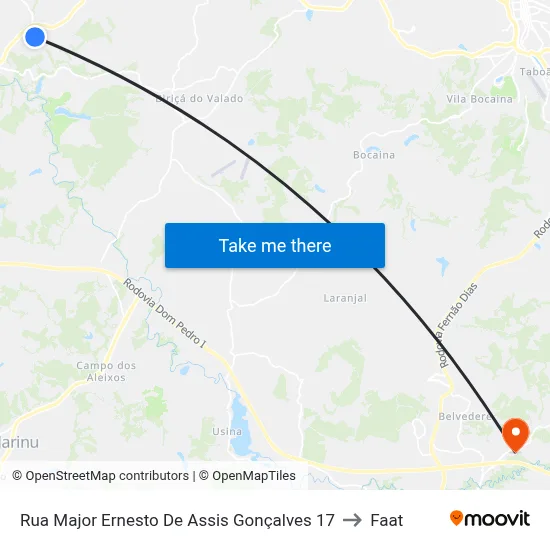 Rua Major Ernesto De Assis Gonçalves 17 to Faat map