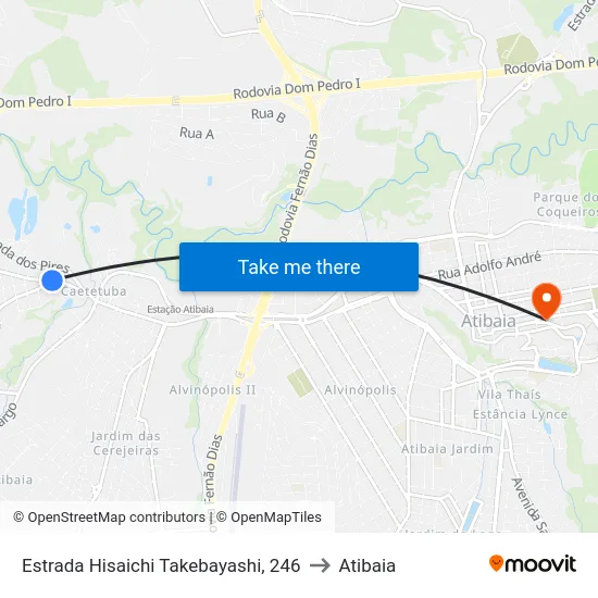 Estrada Hisaichi Takebayashi, 246 to Atibaia map