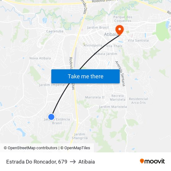 Estrada Do Roncador, 679 to Atibaia map