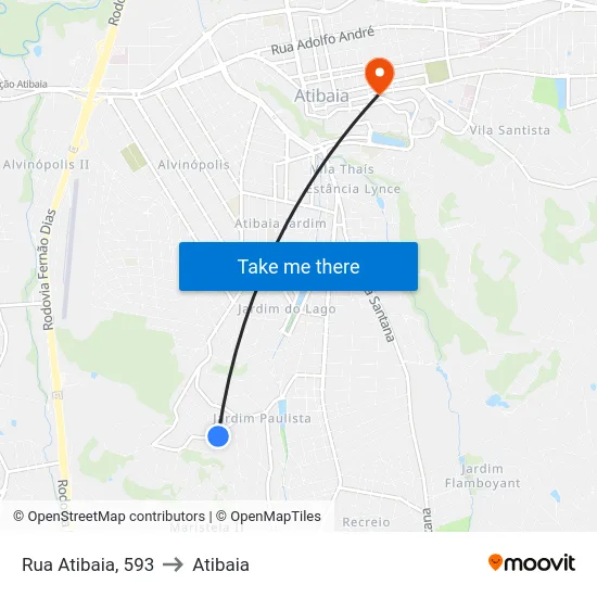 Rua Atibaia, 593 to Atibaia map