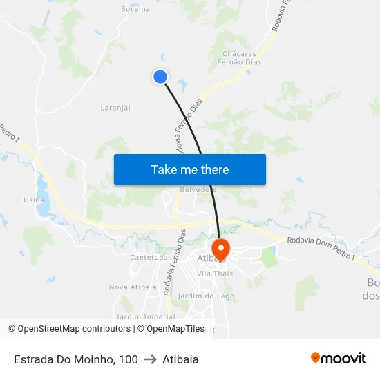 Estrada Do Moinho, 100 to Atibaia map