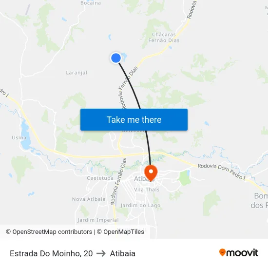 Estrada Do Moinho, 20 to Atibaia map