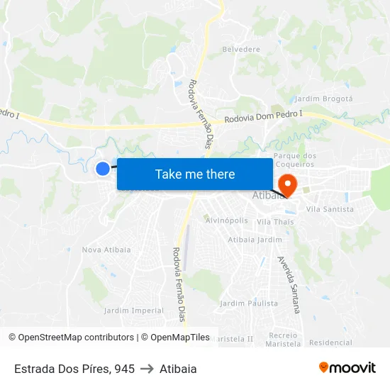 Estrada Dos Píres, 945 to Atibaia map
