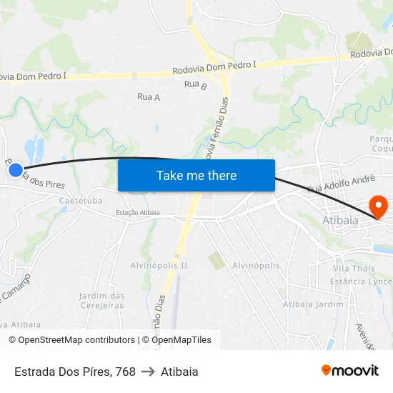 Estrada Dos Píres, 768 to Atibaia map