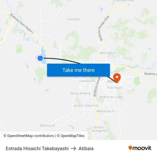 Estrada Hisaichi Takebayashi to Atibaia map