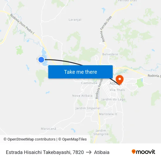 Estrada Hisaichi Takebayashi, 7820 to Atibaia map