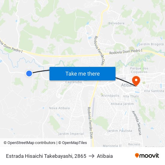 Estrada Hisaichi Takebayashi, 2865 to Atibaia map