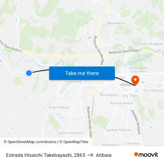 Estrada Hisaichi Takebayashi, 2865 to Atibaia map