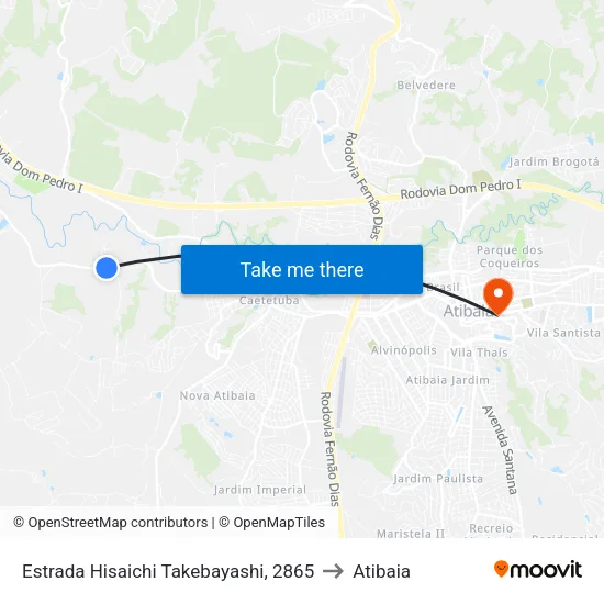 Estrada Hisaichi Takebayashi, 2865 to Atibaia map