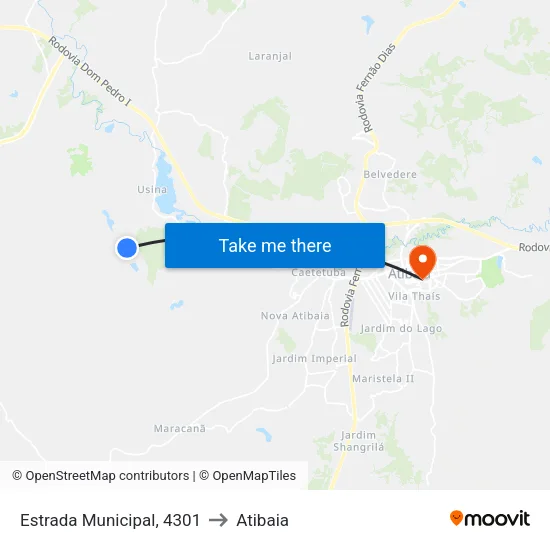 Estrada Municipal, 4301 to Atibaia map