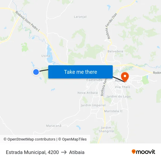 Estrada Municipal, 4200 to Atibaia map
