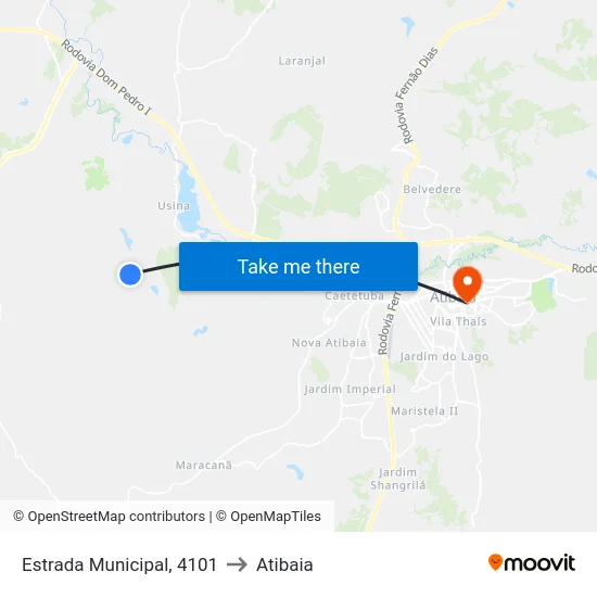 Estrada Municipal, 4101 to Atibaia map