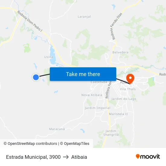 Estrada Municipal, 3900 to Atibaia map