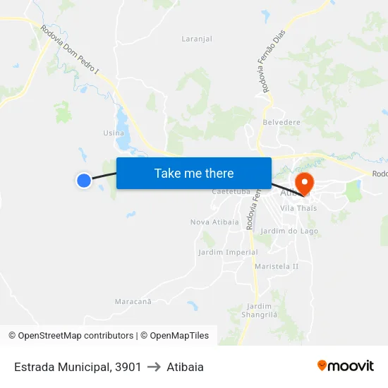 Estrada Municipal, 3901 to Atibaia map