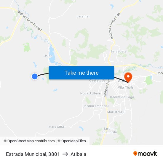 Estrada Municipal, 3801 to Atibaia map