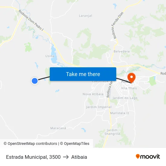 Estrada Municipal, 3500 to Atibaia map