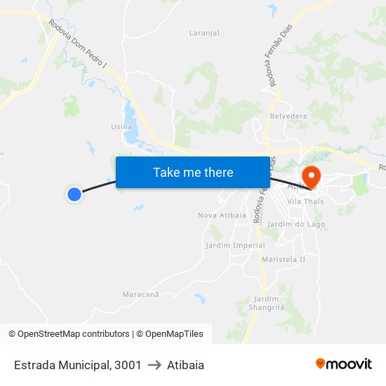 Estrada Municipal, 3001 to Atibaia map