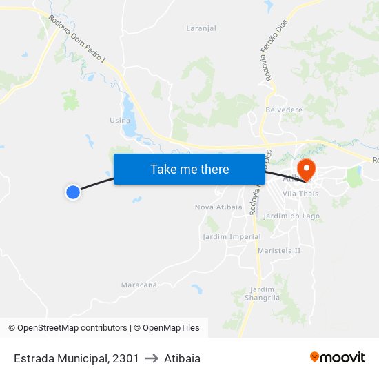 Estrada Municipal, 2301 to Atibaia map