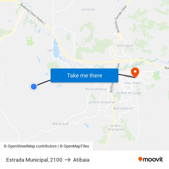 Estrada Municipal, 2100 to Atibaia map