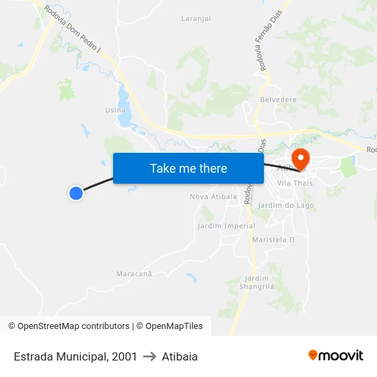 Estrada Municipal, 2001 to Atibaia map
