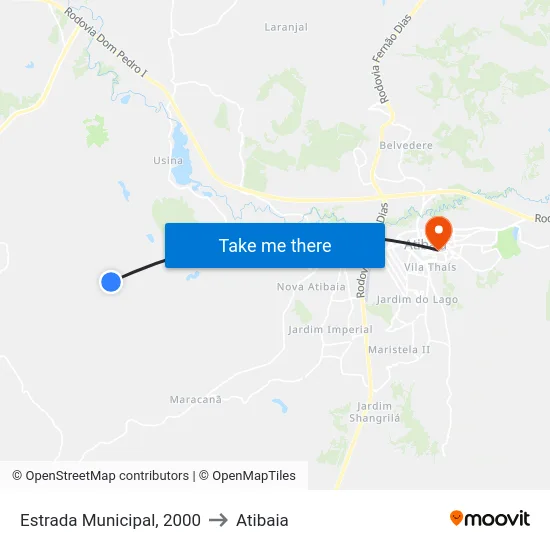 Estrada Municipal, 2000 to Atibaia map