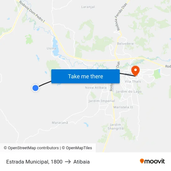 Estrada Municipal, 1800 to Atibaia map