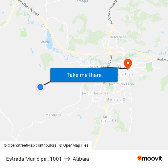 Estrada Municipal, 1001 to Atibaia map