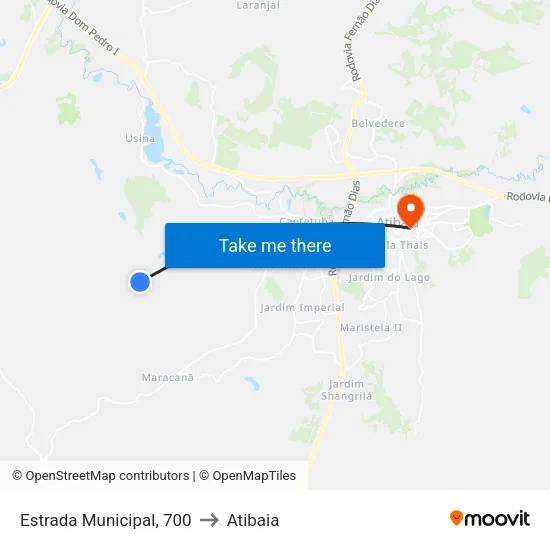 Estrada Municipal, 700 to Atibaia map