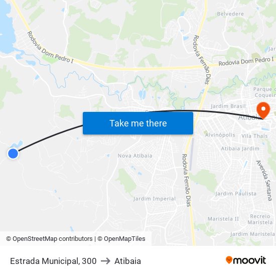 Estrada Municipal, 300 to Atibaia map