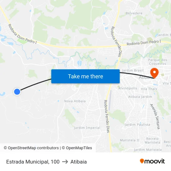 Estrada Municipal, 100 to Atibaia map