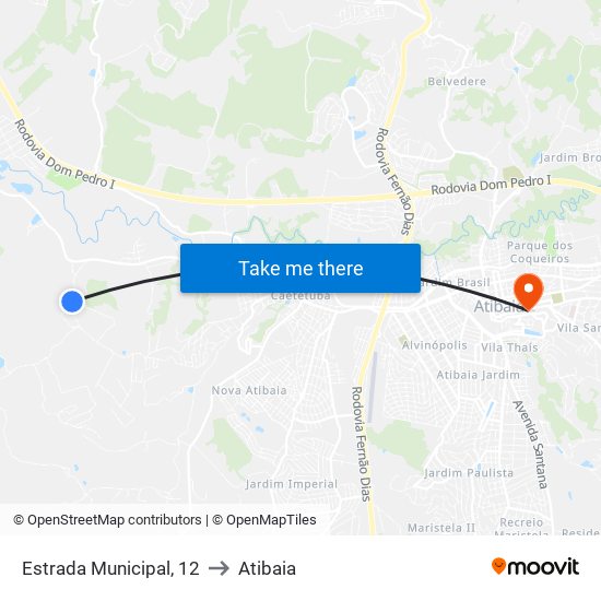 Estrada Municipal, 12 to Atibaia map